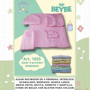SET BEYBE 4 PIEZAS BORDADO
