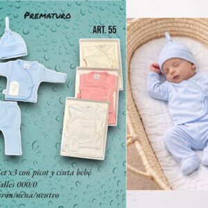 SET EN CAJA PREMATURO LISO NENE NENA